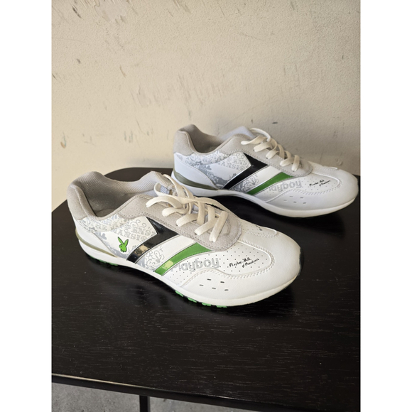 Playboy Bunny Sneaker Shoes White Slight Green. Size 9. It's Fire 🔥